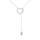 Heart & Emerald Lariat Necklace