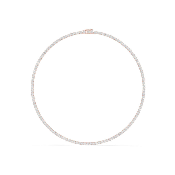 Round Diamond Classic Tennis Necklace rose gold video