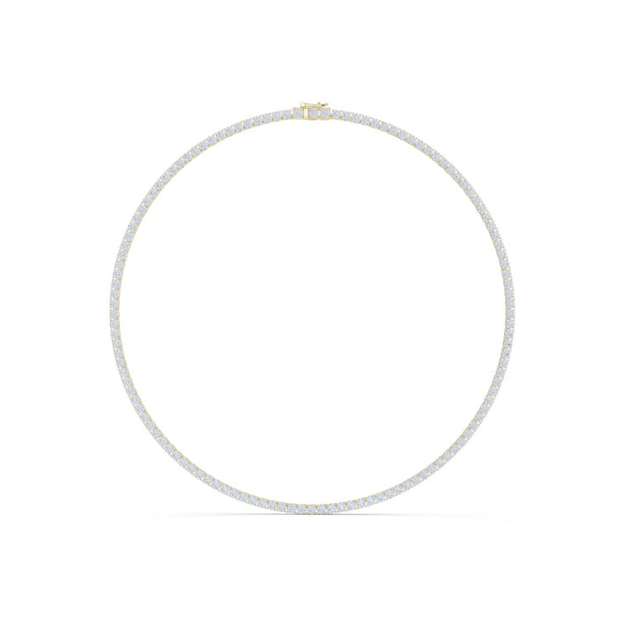 Round Diamond Classic Tennis Necklace yellow gold video