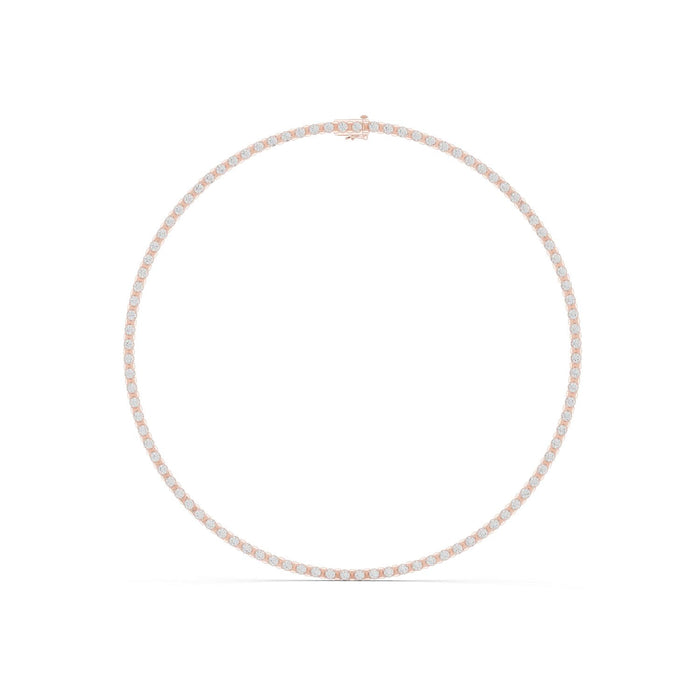 Round Diamond Tennis Necklace rose gold video