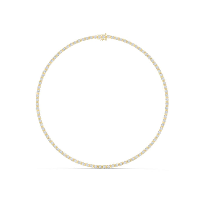 Round Diamond Tennis Necklace yellow gold video