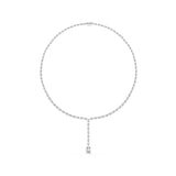 Oval Solitaire Graduated Drop Necklace