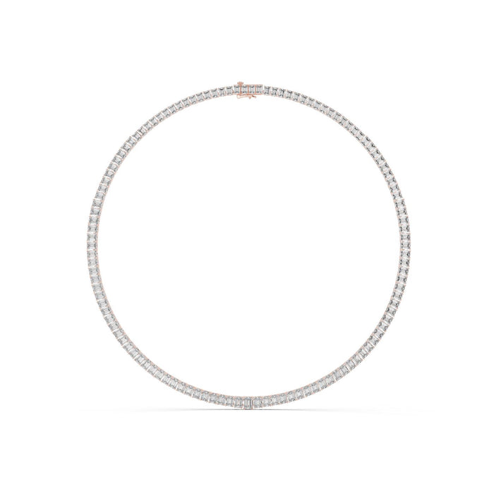 Emerald Cut Diamond Eternity Necklace rose gold video