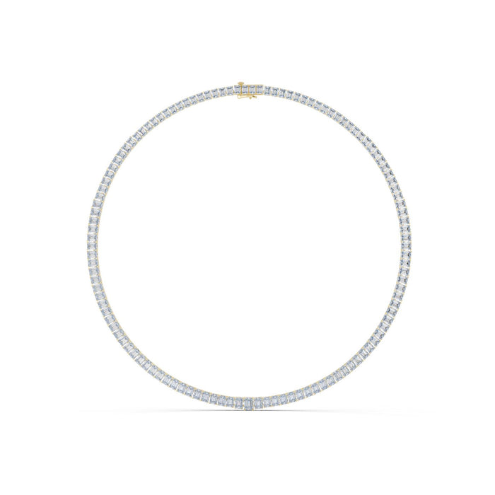 Emerald Cut Diamond Eternity Necklace yellow gold video