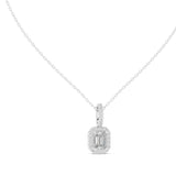 Emerald Halo Lab Grown Diamond Necklace