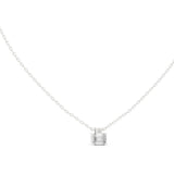 Emerald Solitaire Lab Grown Diamond Necklace