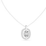 Oval Halo Lab Grown Diamond Necklace