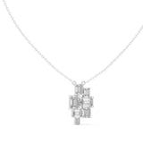 Emerald Pendant Lab Grown Diamond Necklace