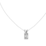Emerald Solitaire Lab Grown Diamond Necklace