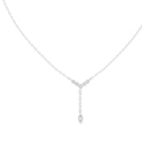 Emerald Lariat Lab Grown Diamond Necklace