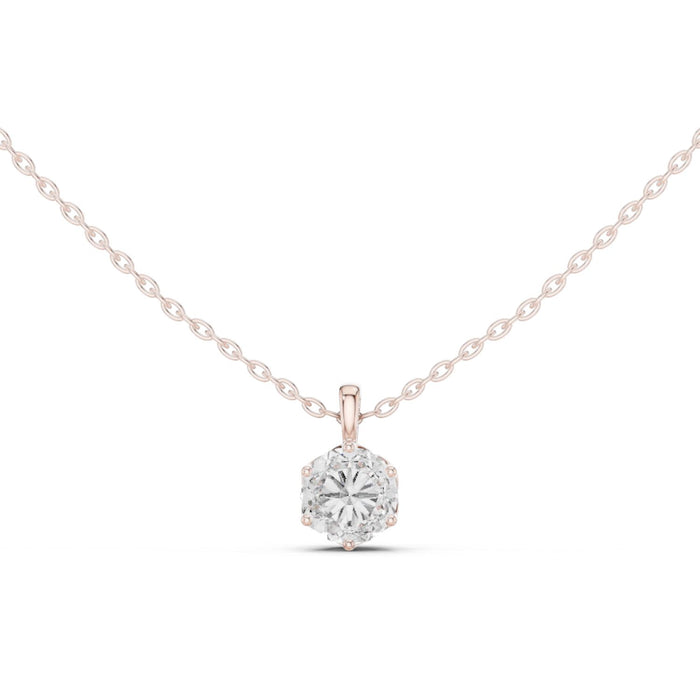 Round Solitaire Crown Pendant rose gold video
