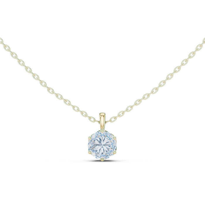 Round Solitaire Crown Pendant yellow gold video