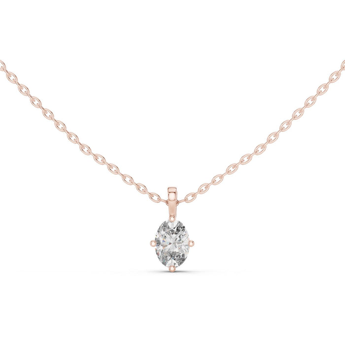 Petite Oval Solitaire Pendant rose gold video