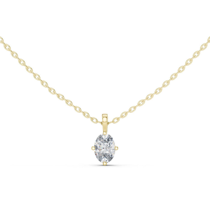 Petite Oval Solitaire Pendant yellow gold video