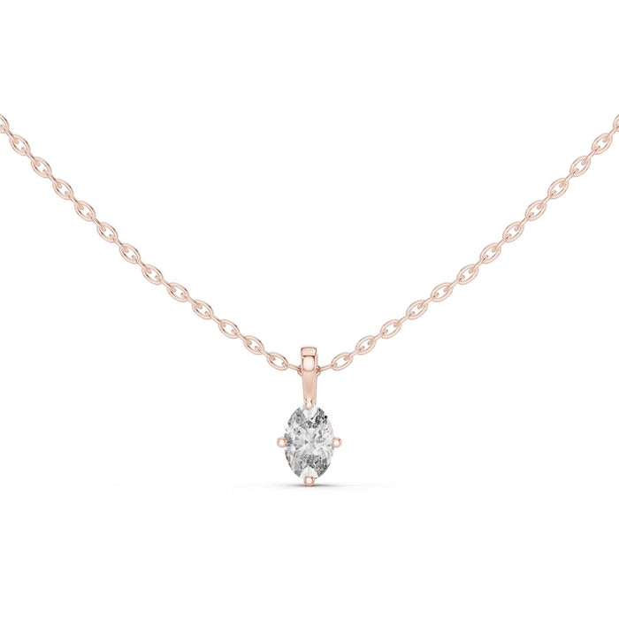 Dainty Oval Solitaire Pendant rose gold video