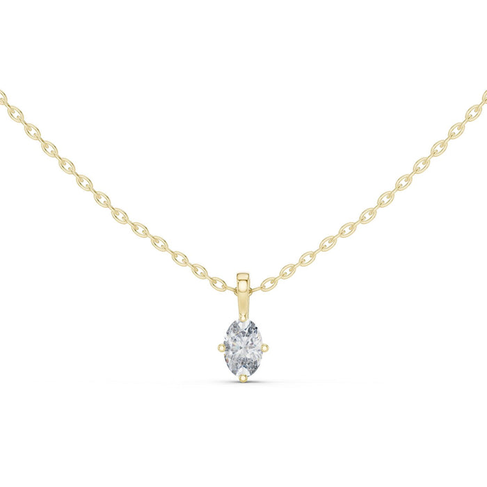Dainty Oval Solitaire Pendant yellow gold video