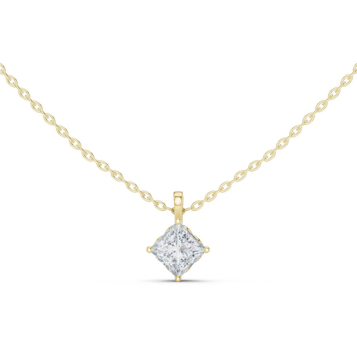 Kite Set Princess Cut Solitaire Pendant yellow gold video