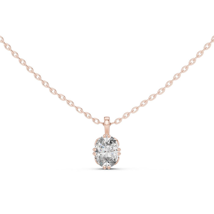 Double Prong Oval Solitaire Pendant rose gold video