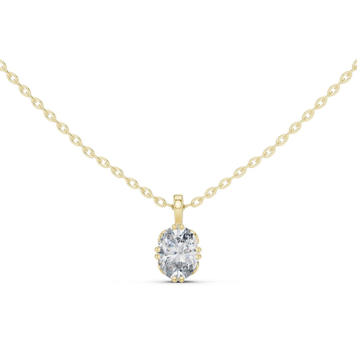 Double Prong Oval Solitaire Pendant yellow gold video