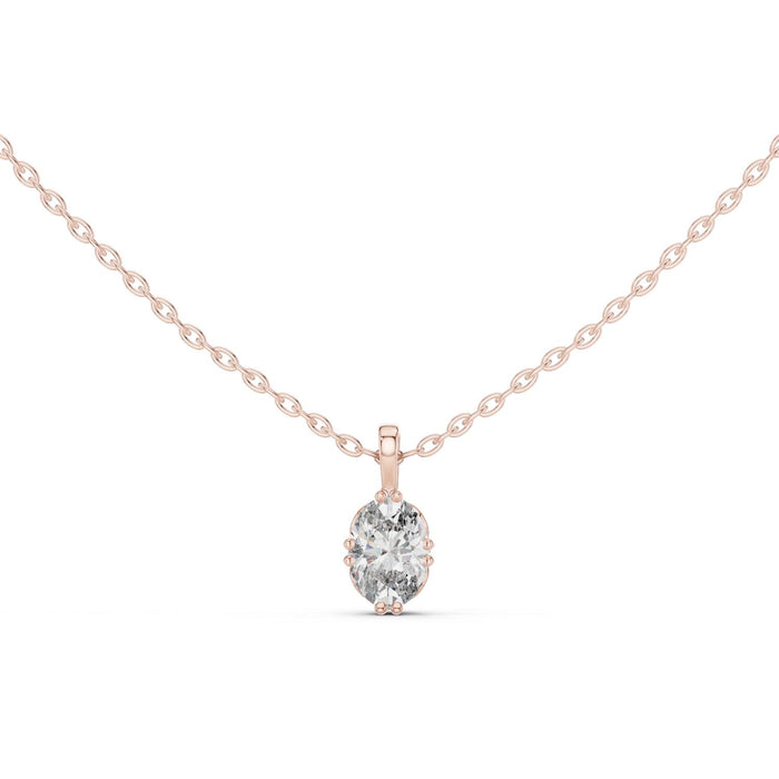 Petite Double Prong Oval Pendant rose gold video