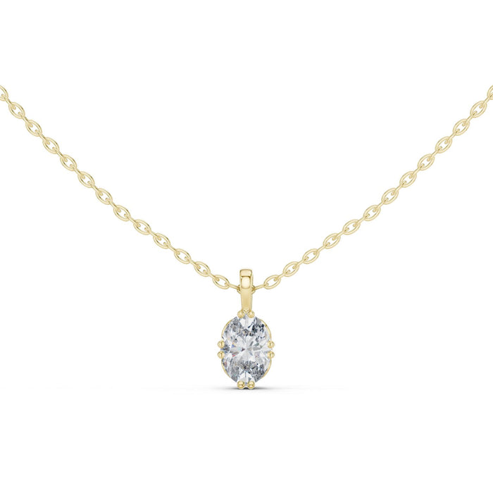 Petite Double Prong Oval Pendant yellow gold video