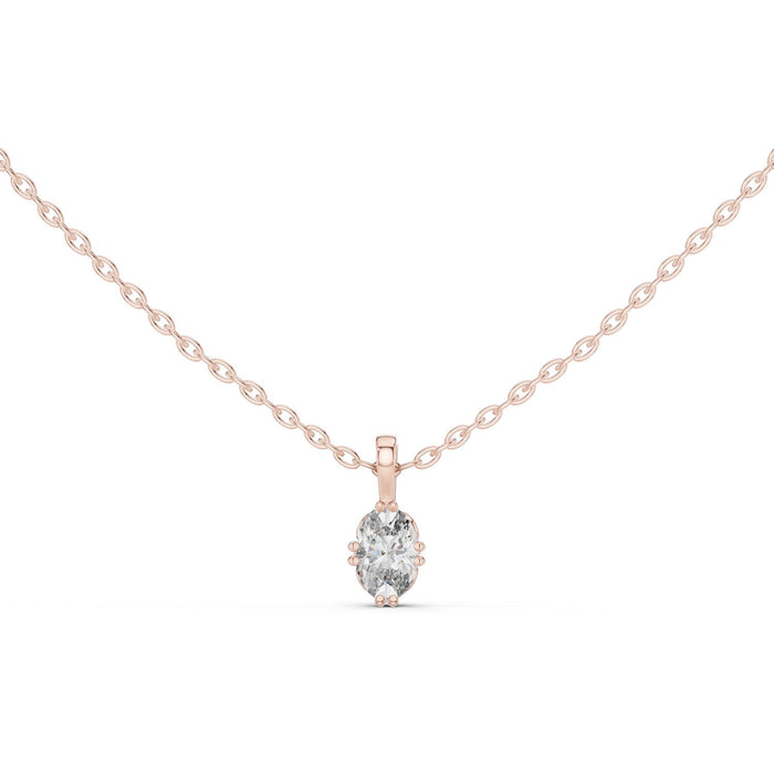 Dainty Double Prong Oval Pendant rose gold video