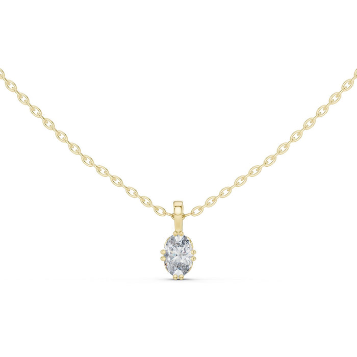Dainty Double Prong Oval Pendant yellow gold video
