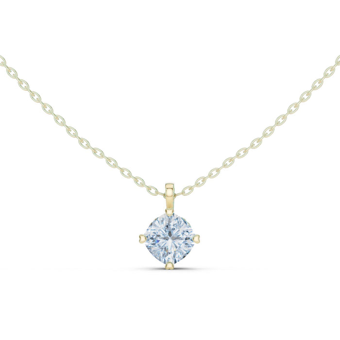 Cushion Cut Solitaire Pendant yellow gold video