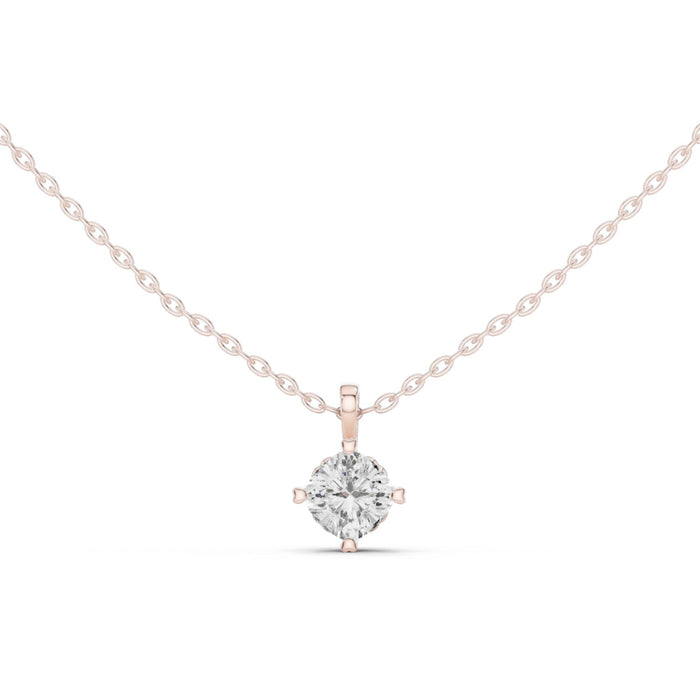Petite Cushion Cut Solitaire Pendant rose gold video