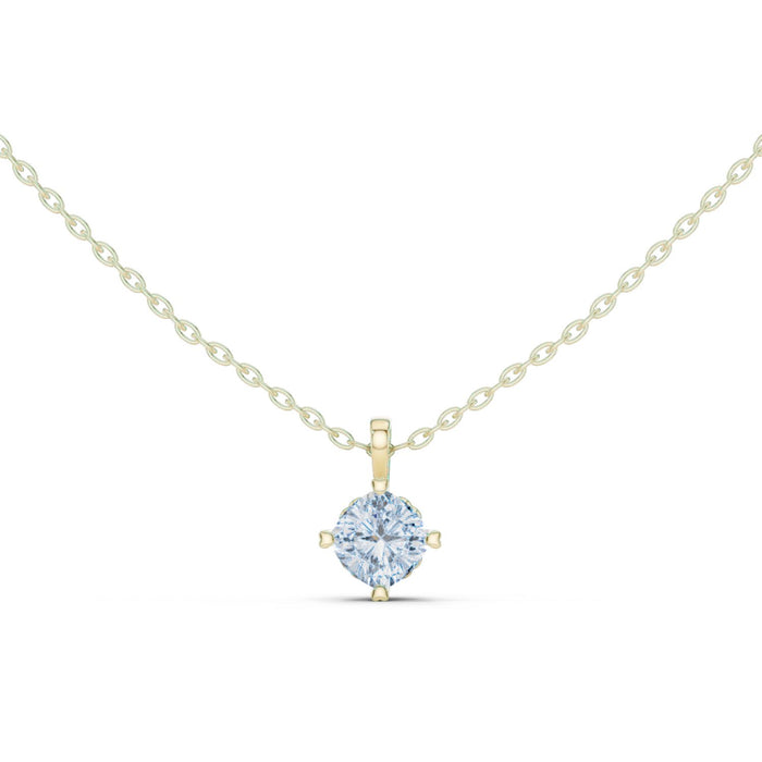 Petite Cushion Cut Solitaire Pendant yellow gold video