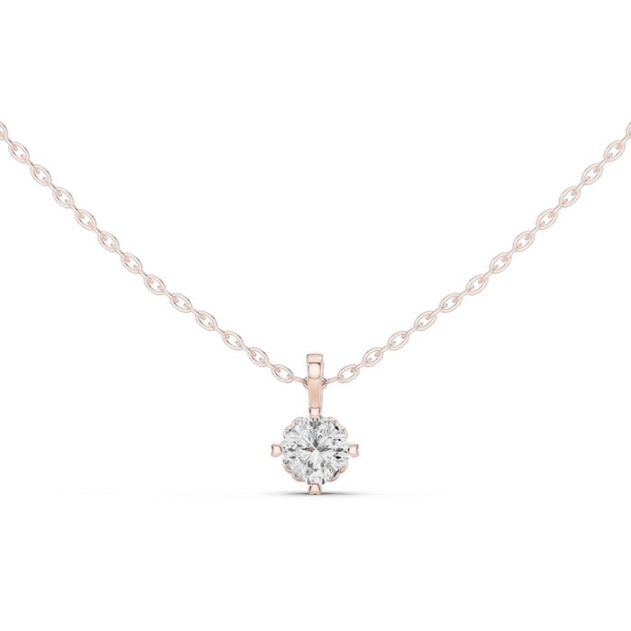 Dainty Cushion Cut Solitaire Pendant rose gold video