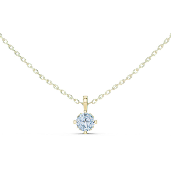 Dainty Cushion Cut Solitaire Pendant yellow gold video