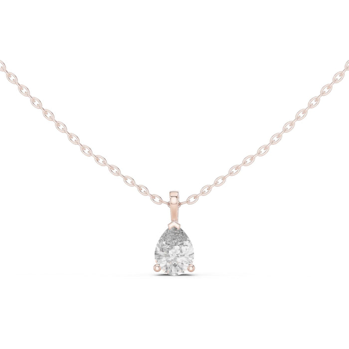 Pear Cut V Prong Solitaire Pendant rose gold video