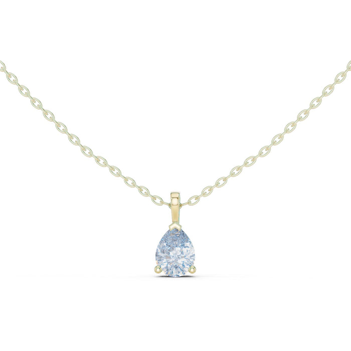 Pear Cut V Prong Solitaire Pendant yellow gold video