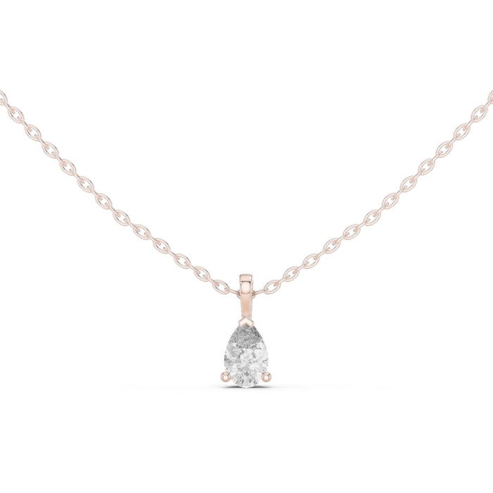 Petite Pear Cut V Prong Pendant rose gold video