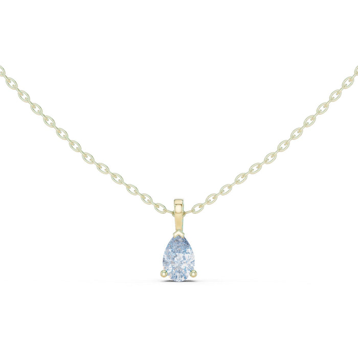 Petite Pear Cut V Prong Pendant yellow gold video