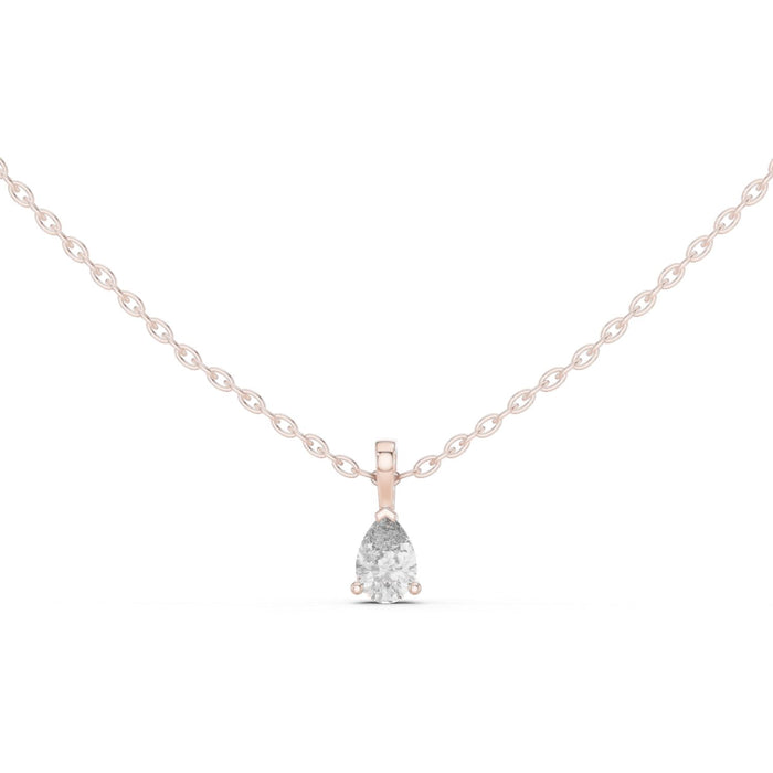 Dainty Pear Cut V Prong Pendant rose gold video
