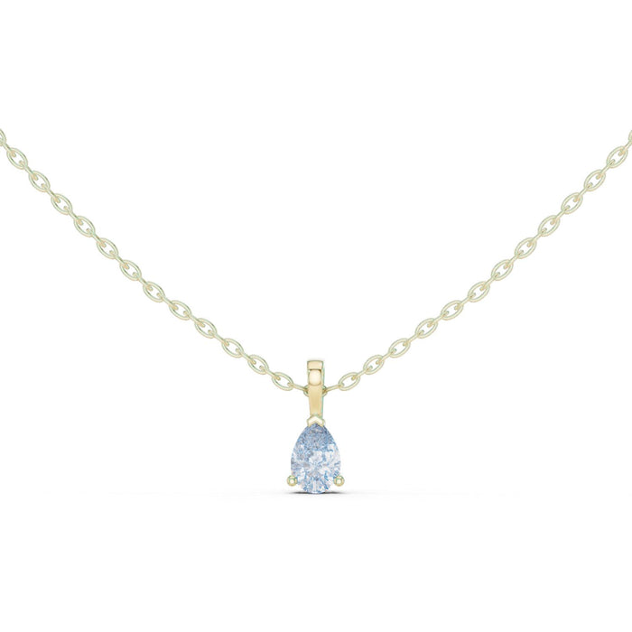 Dainty Pear Cut V Prong Pendant yellow gold video