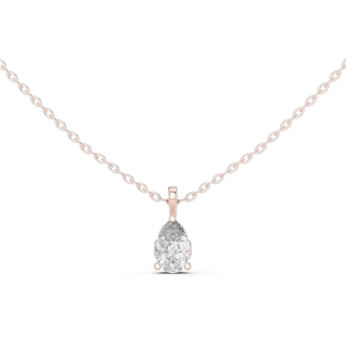 Elongated Pear Cut Solitaire Pendant rose gold video