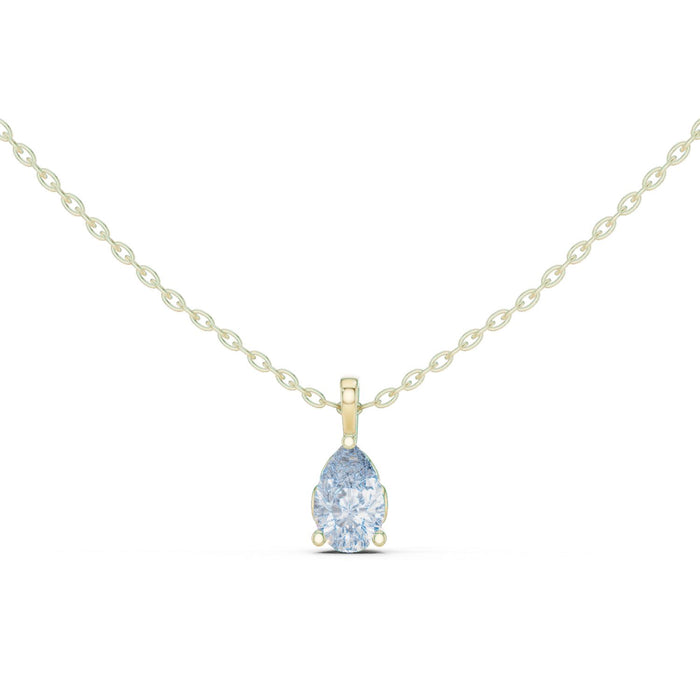 Elongated Pear Cut Solitaire Pendant yellow gold video