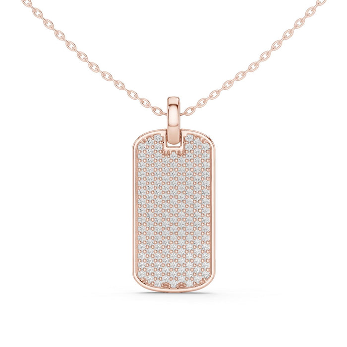 Pavé Diamond Dog Tag Pendant rose gold video