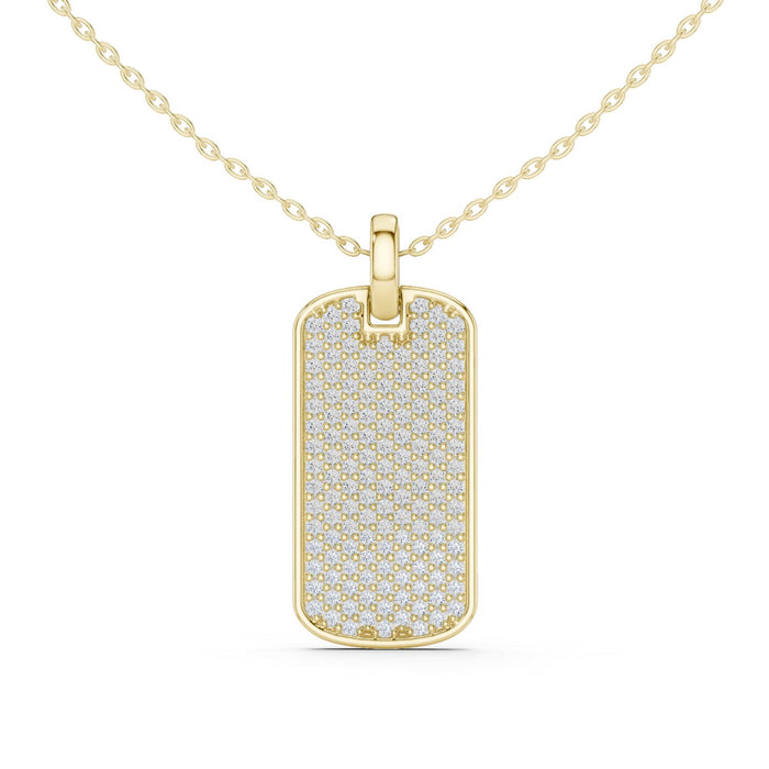 Pavé Diamond Dog Tag Pendant yellow gold video