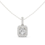 Cushion Halo Lab Grown Diamond Necklace