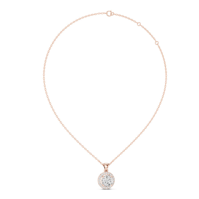 Classic Round Halo Pendant rose gold video
