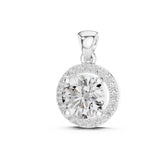 Round Halo Lab Grown Diamond Necklace
