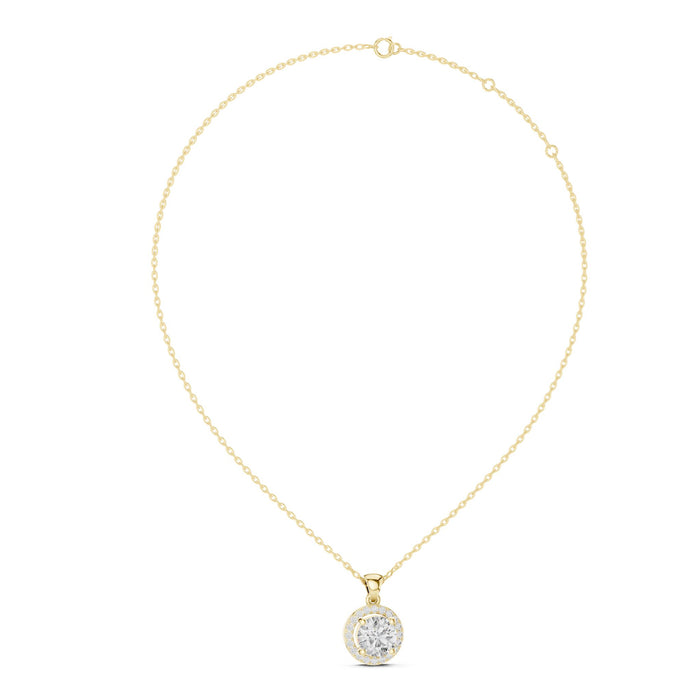 Classic Round Halo Pendant yellow gold video