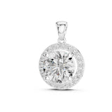 Round Halo Lab Grown Diamond Necklace