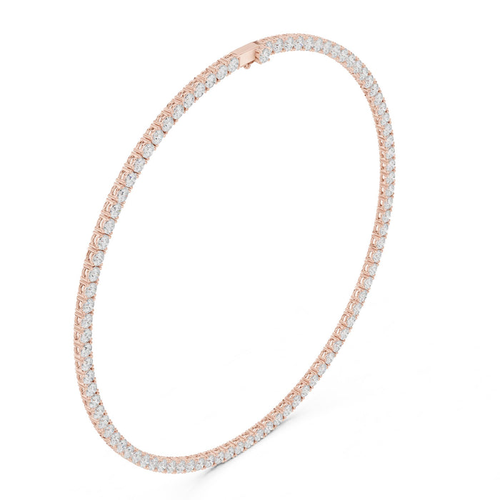 Round Diamond Tennis Necklace rose gold video