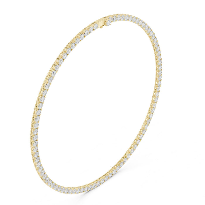 Round Diamond Tennis Necklace yellow gold video