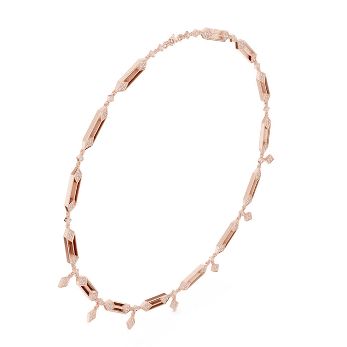 Round Station Lab Grown Diamond Necklace rose gold video